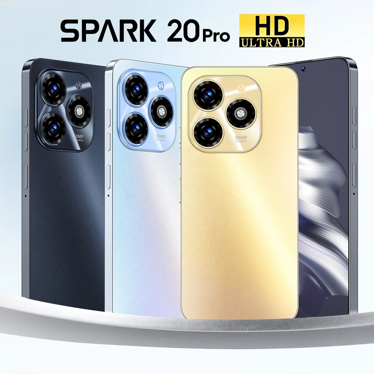 2024 New Smartphone 7.3 Inch Spark 20 Pro 16GB+1TB mobile phones Android 13 HD Camera Mobile Phone 5G Cellphone